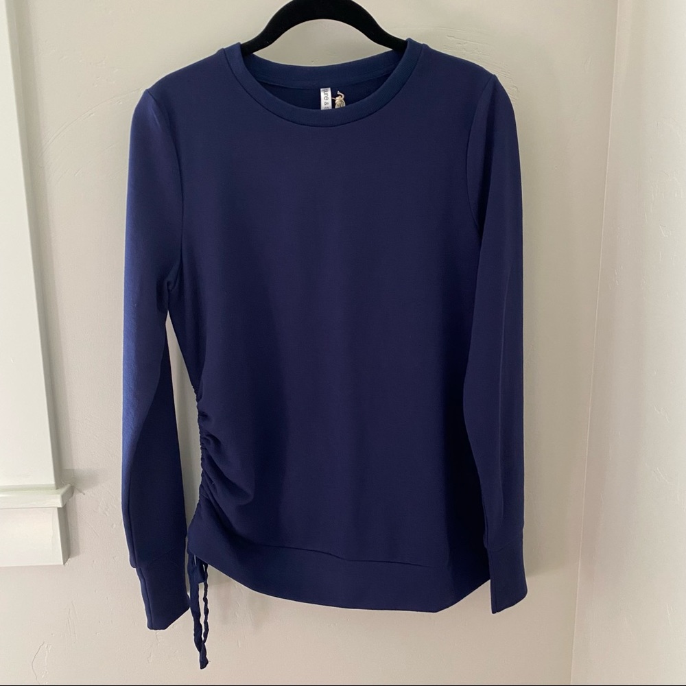 NWT Soft French Terry Sweatshirt Ruched Side Tie, S